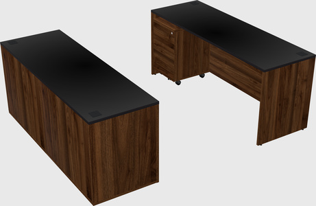 Parallel desk with credenza