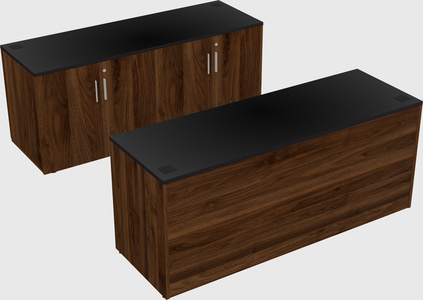 Parallel desk with credenza