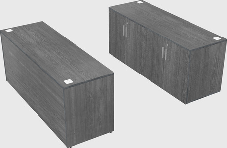 Bureau parallèle avec crédence