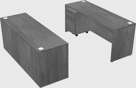 Bureau parallèle avec crédence