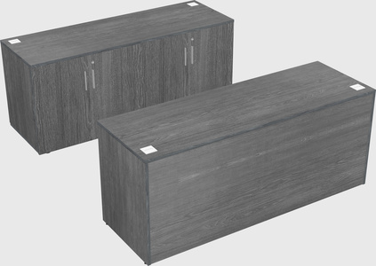Bureau parallèle avec crédence