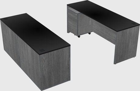 Bureau parallèle avec crédence