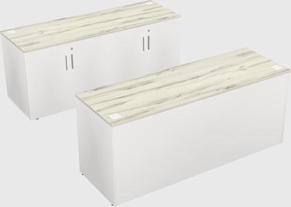Bureau parallèle avec crédence
