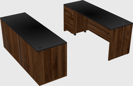 Parallel desk with credenza