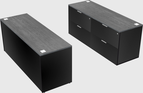 Parallel desk with credenza
