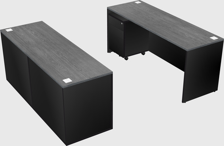Parallel desk with credenza