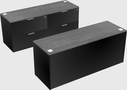 Parallel desk with credenza