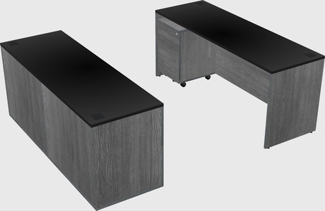 Parallel desk with credenza