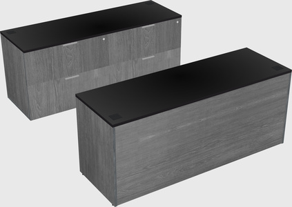 Parallel desk with credenza