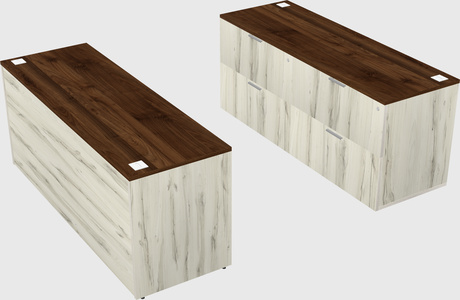 Parallel desk with credenza