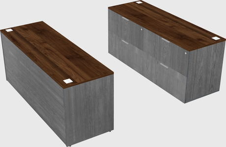 Parallel desk with credenza