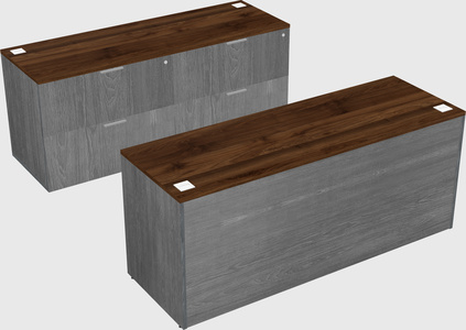 Parallel desk with credenza