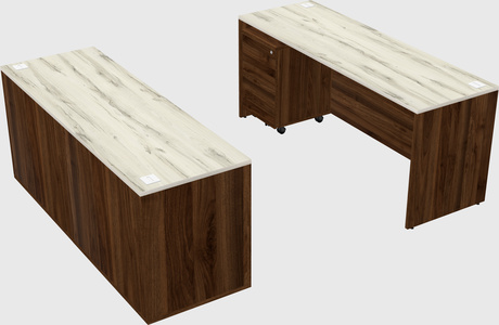 Parallel desk with credenza