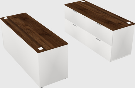 Bureau parallèle avec crédence