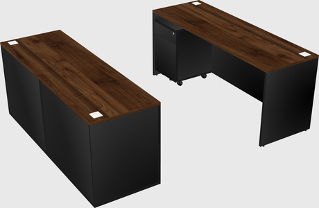 Parallel desk with credenza