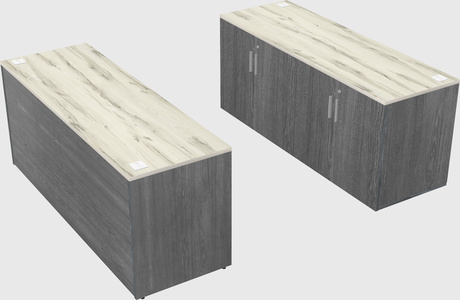 Parallel desk with credenza