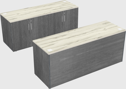 Parallel desk with credenza