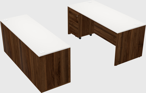 Bureau parallèle avec crédence