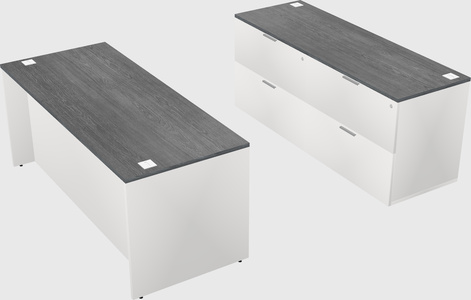 Bureau parallèle avec crédence