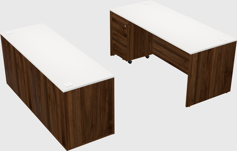 Parallel desk with credenza