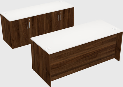 Parallel desk with credenza
