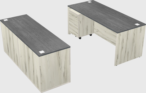 Parallel desk with credenza