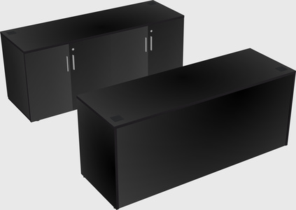 Bureau parallèle avec crédence