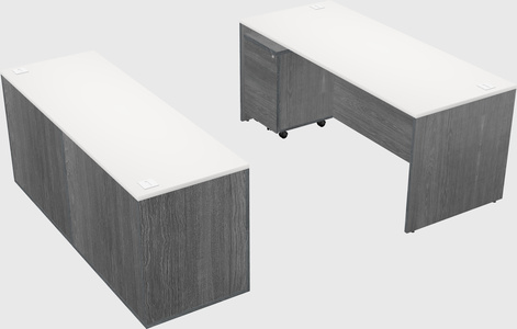 Parallel desk with credenza