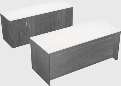 Bureau parallèle avec crédence