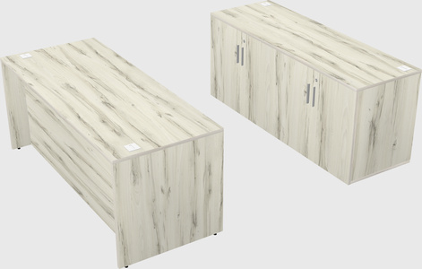 Parallel desk with credenza