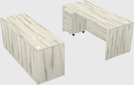 Parallel desk with credenza