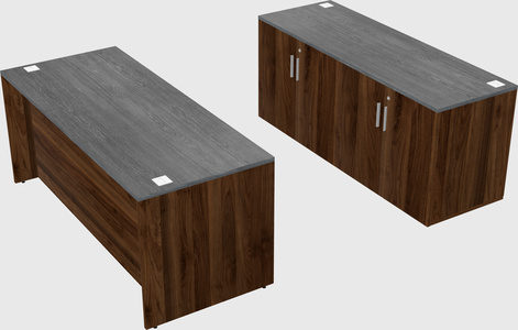 Bureau parallèle avec crédence