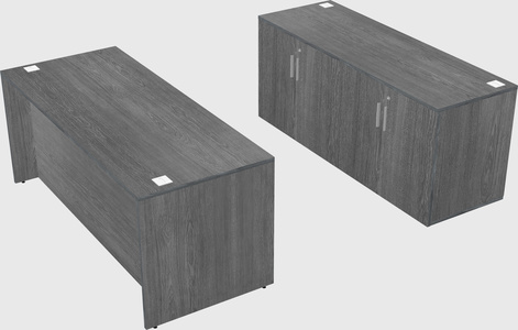 Parallel desk with credenza