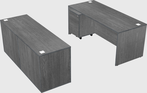 Parallel desk with credenza