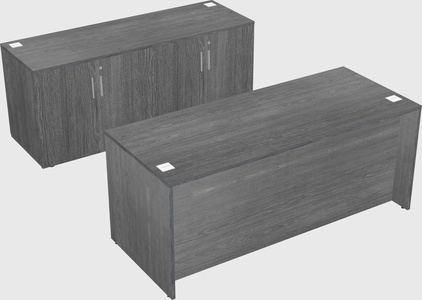 Parallel desk with credenza