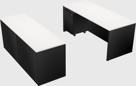 Bureau parallèle avec crédence