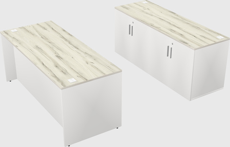 Parallel desk with credenza