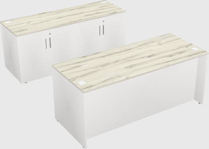 Parallel desk with credenza