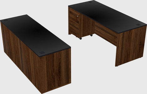 Parallel desk with credenza