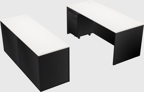 Parallel desk with credenza