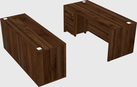 Parallel desk with credenza