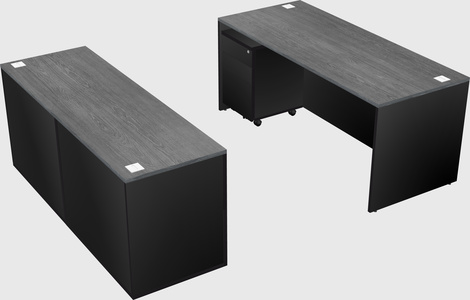 Bureau parallèle avec crédence