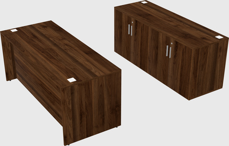Parallel desk with credenza