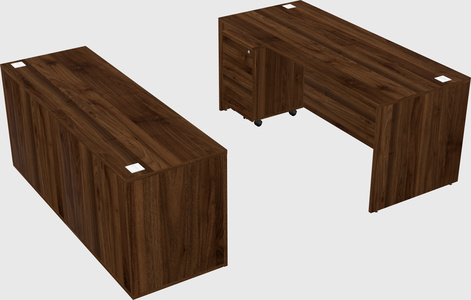 Parallel desk with credenza