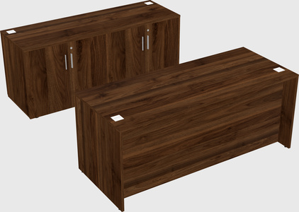 Parallel desk with credenza