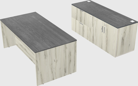 Parallel desk with credenza