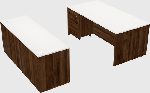 Parallel desk with credenza