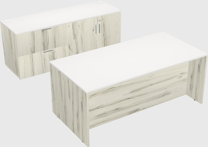 Parallel desk with credenza