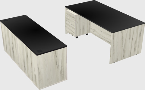 Parallel desk with credenza