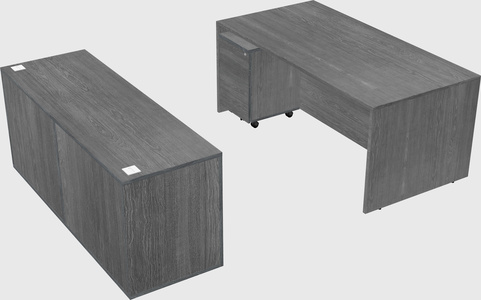 Bureau parallèle avec crédence